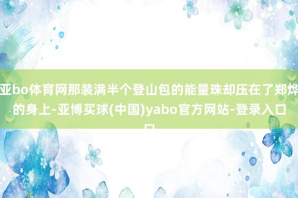 亚bo体育网那装满半个登山包的能量珠却压在了郑烨的身上-亚博买球(中国)yabo官方网站-登录入口