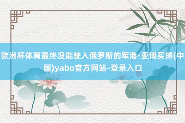 欧洲杯体育最终没能驶入俄罗斯的军港-亚博买球(中国)yabo官方网站-登录入口