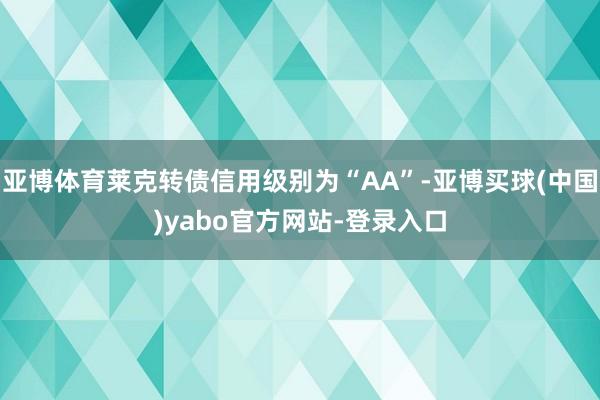 亚博体育莱克转债信用级别为“AA”-亚博买球(中国)yabo官方网站-登录入口