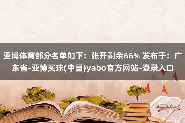 亚博体育部分名单如下：张开剩余66% 发布于：广东省-亚博买球(中国)yabo官方网站-登录入口